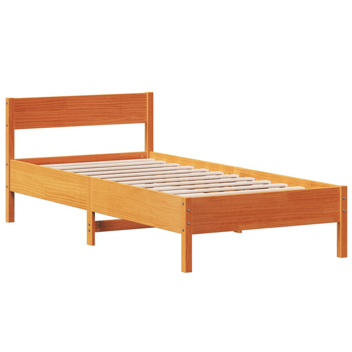 Cadru pat fără saltea, maro ceruit, 75x190 cm, lemn masiv pin - WALTI WALTI