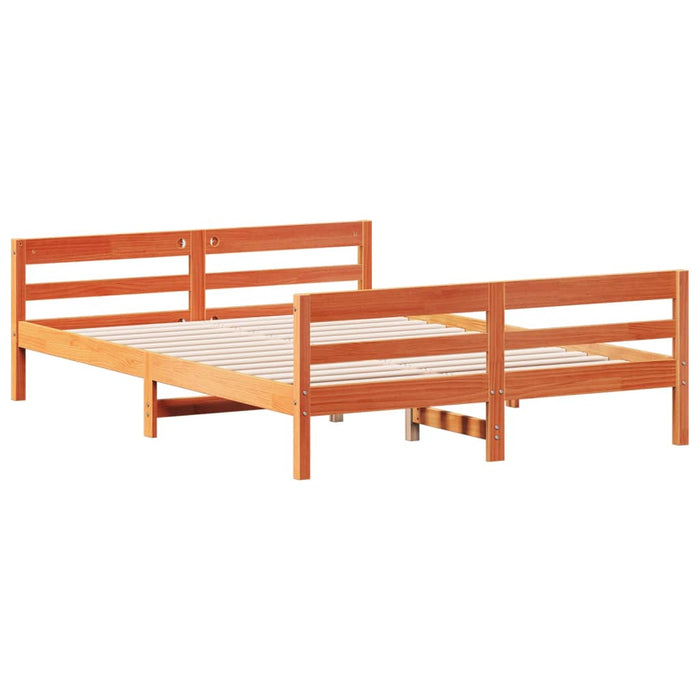 Cadru de pat fără saltea, maro ceruit 140x200 cm lemn masiv pin - WALTI WALTI
