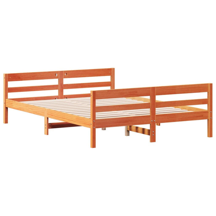 Cadru de pat fără saltea, maro ceruit 140x200 cm lemn masiv pin - WALTI WALTI