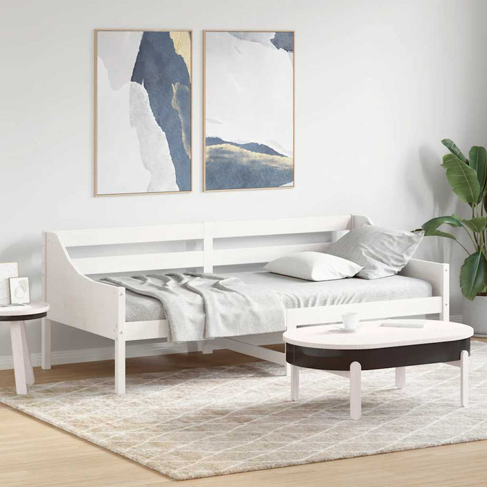 Pat de zi fără saltea, alb, 90x200 cm, lemn masiv pin WALTI
