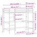 Cadru pat supraetajat cu birou, maro, 90x200 cm, lemn masiv pin - WALTI WALTI