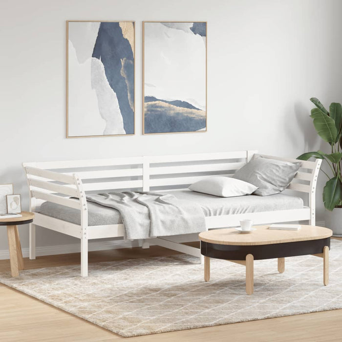 Pat de zi fără saltea, alb, 90x200 cm, lemn masiv pin - WALTI WALTI