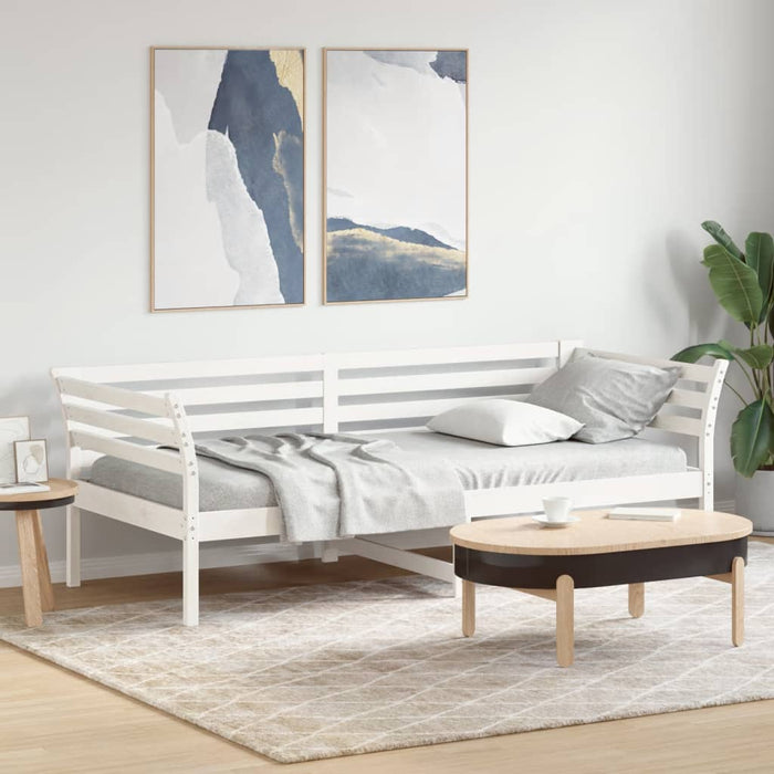Pat de zi fără saltea alb 100x200 cm lemn masiv de pin WALTI