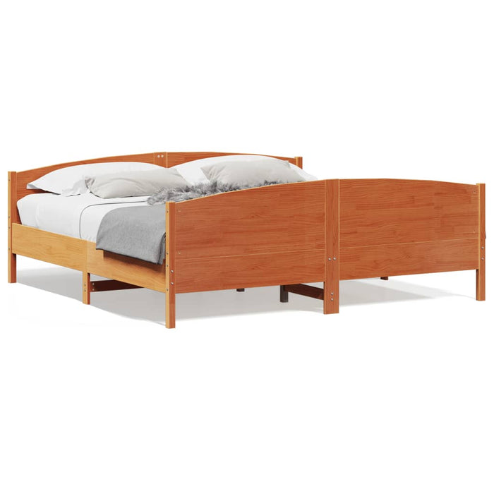 Cadru de pat fără saltea, maro ceruit 180x200 cm lemn masiv pin - WALTI WALTI