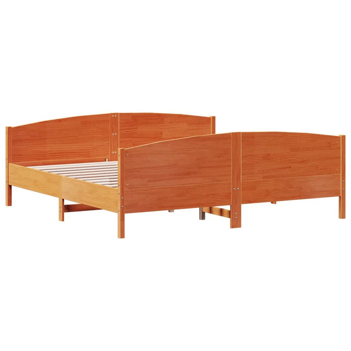 Cadru de pat fără saltea, maro ceruit 180x200 cm lemn masiv pin - WALTI WALTI