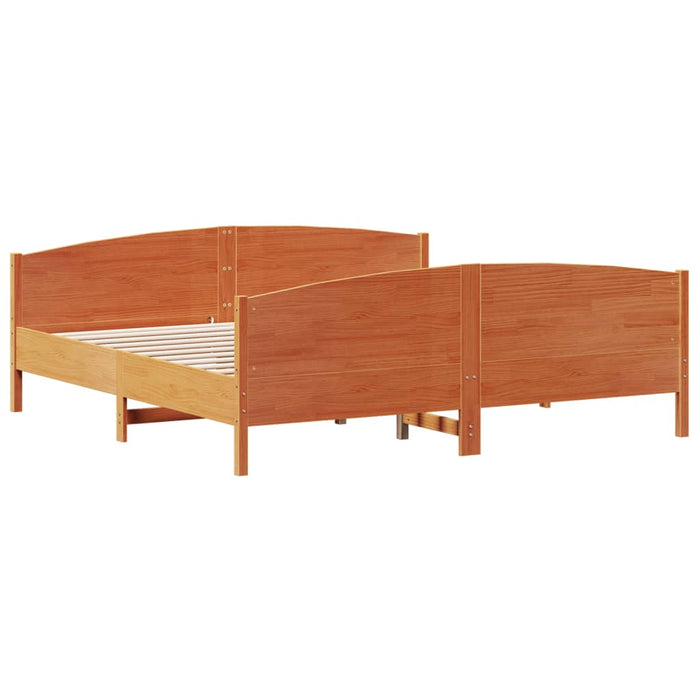 Cadru de pat fără saltea, maro ceruit 180x200 cm lemn masiv pin - WALTI WALTI