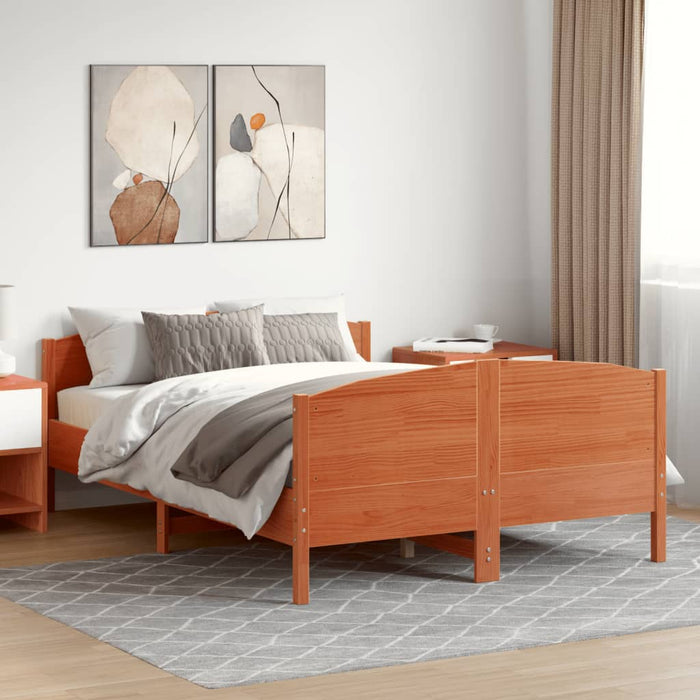 Cadru pat fără saltea, maro ceruit, 160x200 cm, lemn masiv pin - WALTI WALTI