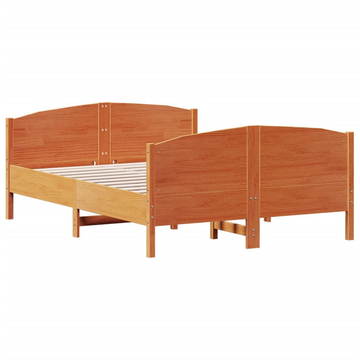 Cadru de pat fără saltea, maro ceruit 150x200 cm lemn masiv pin - WALTI WALTI