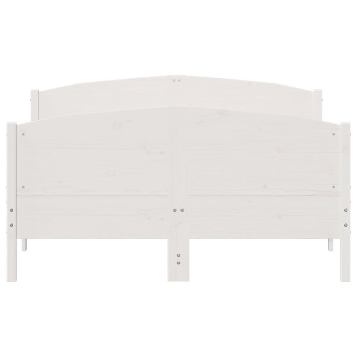 Cadru de pat fără saltea, alb, 135x190 cm, lemn masiv de pin - WALTI WALTI
