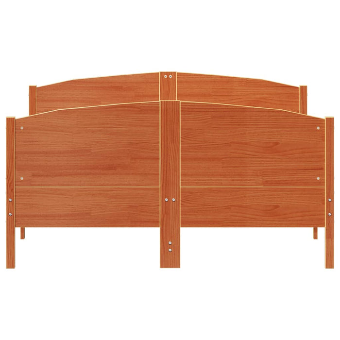 Cadru pat fără saltea, maro ceruit, 135x190 cm, lemn masiv pin - WALTI WALTI