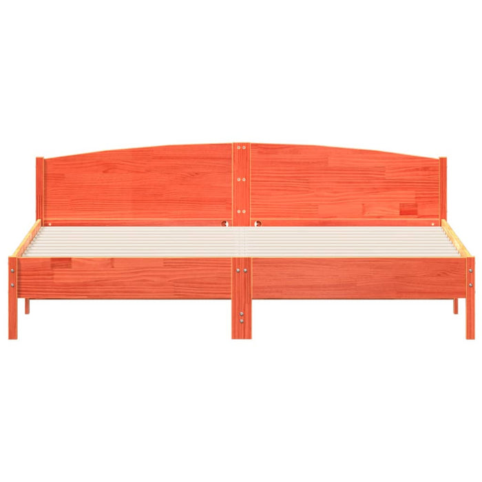 Cadru de pat fără saltea, maro ceruit 200x200 cm lemn masiv pin - WALTI WALTI