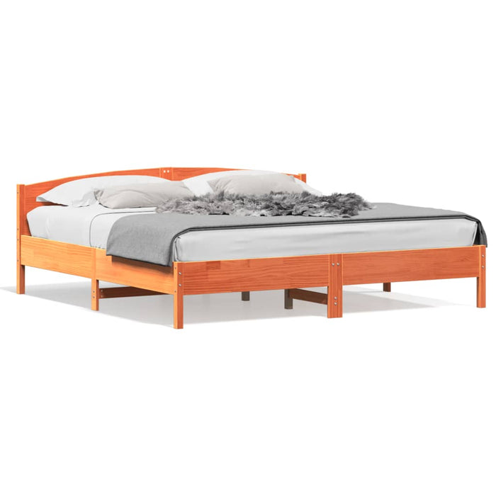 Cadru de pat fără saltea, maro ceruit 180x200 cm lemn masiv pin - WALTI WALTI