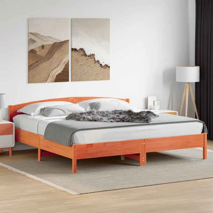 Cadru de pat fără saltea, maro ceruit 180x200 cm lemn masiv pin - WALTI WALTI