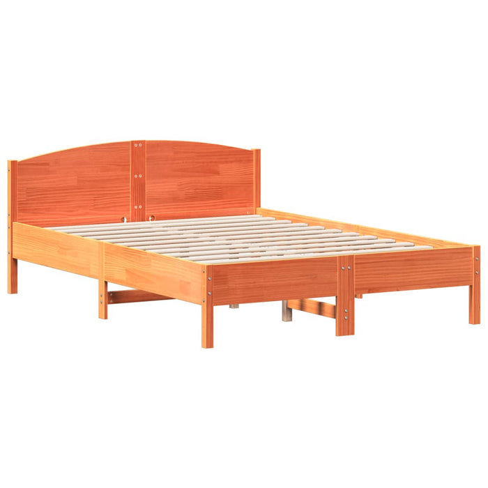 Cadru de pat fără saltea, maro ceruit 150x200 cm lemn masiv pin - WALTI WALTI