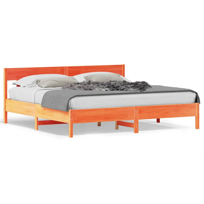 Cadru de pat fără saltea, maro ceruit 180x200 cm lemn masiv pin - WALTI WALTI