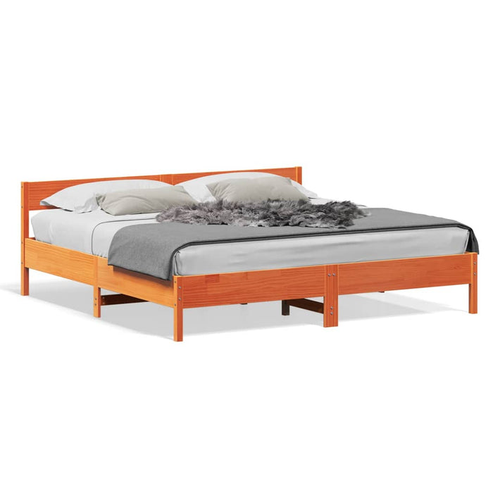 Cadru de pat fără saltea, maro ceruit 180x200 cm lemn masiv pin - WALTI WALTI