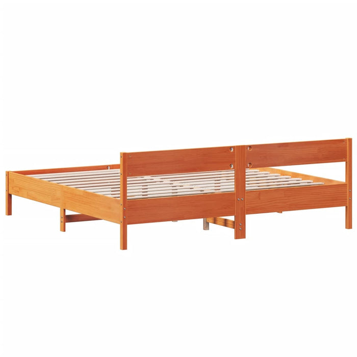 Cadru de pat fără saltea, maro ceruit 180x200 cm lemn masiv pin - WALTI WALTI