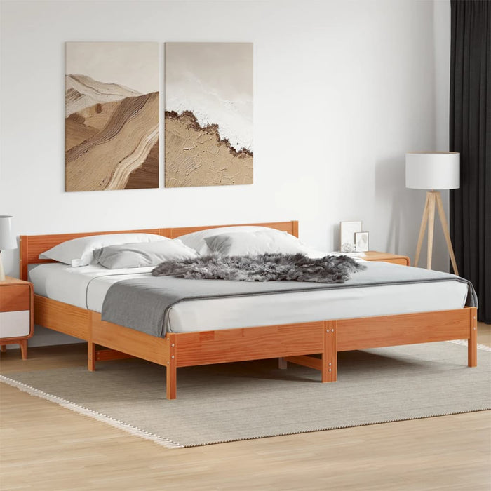Cadru de pat fără saltea, maro ceruit 180x200 cm lemn masiv pin - WALTI WALTI