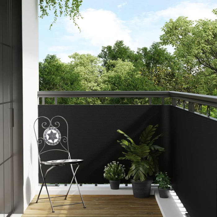 Paravan pentru balcon, negru, 400x80 cm, poliratan - WALTI WALTI