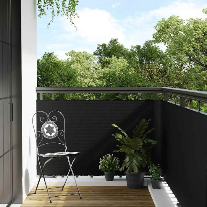 Paravan pentru balcon, negru, 500x100 cm, poliratan - WALTI WALTI