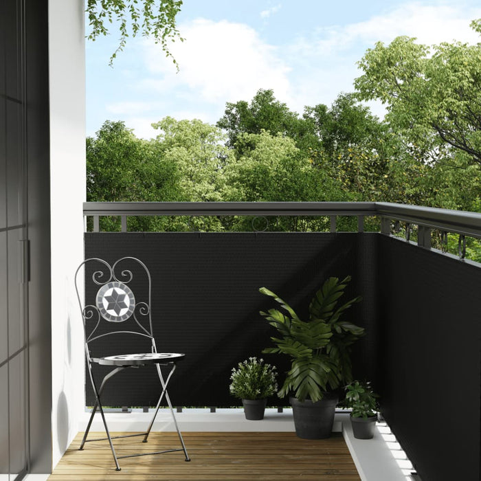 Paravan pentru balcon, negru, 1000x80 cm, poliratan - WALTI WALTI