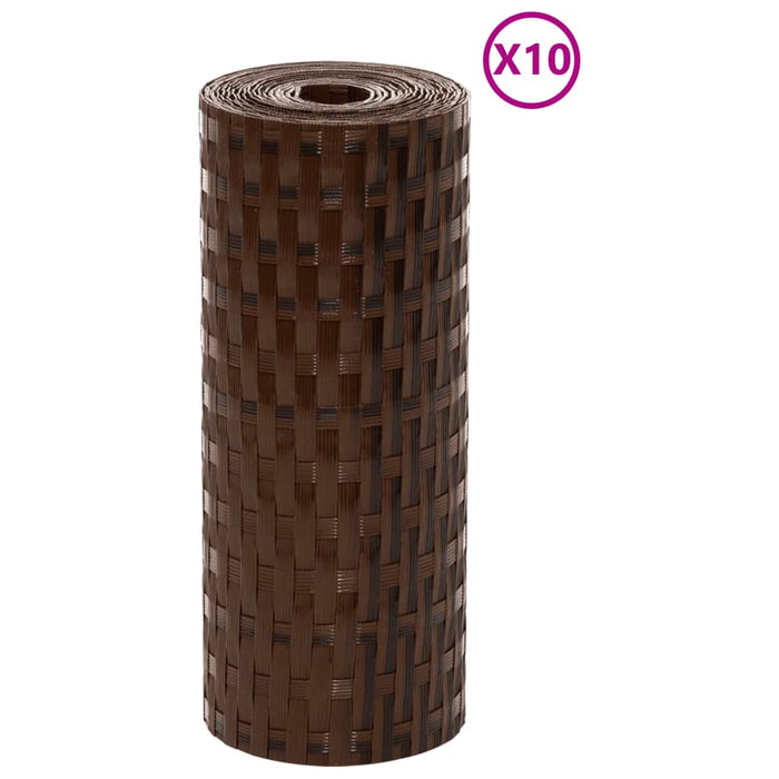Paravan pentru balcon 10 buc. maro și negru 255x19 cm poliratan - WALTI WALTI