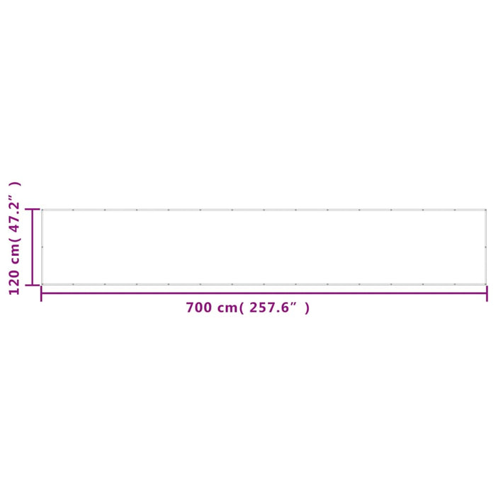 Paravan de balcon gri deschis 120x700 cm 100% poliester oxford - WALTI WALTI