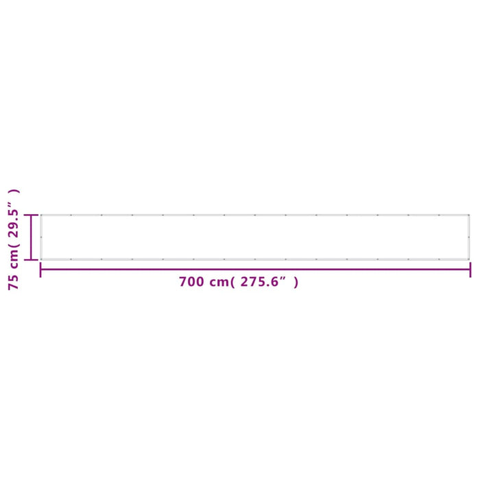 Paravan de balcon, negru, 75x700 cm, 100% poliester oxford - WALTI WALTI