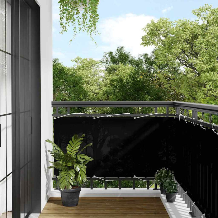 Paravan de balcon, negru, 75x800 cm, 100% poliester oxford - WALTI WALTI