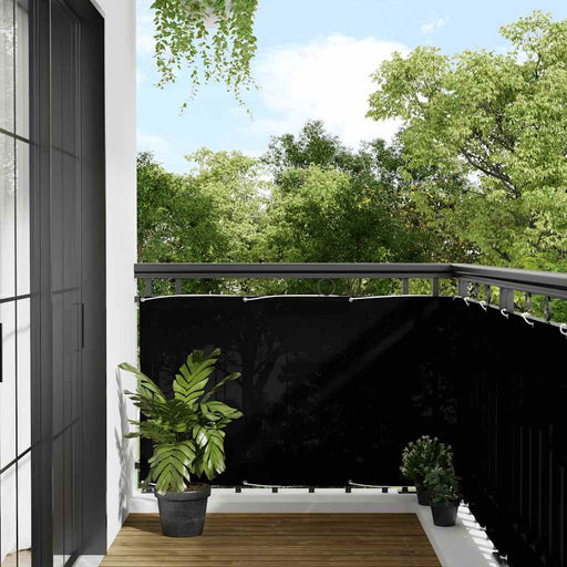 Paravan de balcon, negru, 90x1000 cm, 100% poliester oxford - WALTI WALTI
