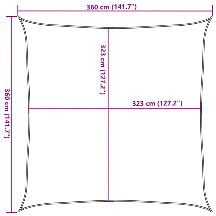 Parasolar, gri deschis, 3,6x3,6 m, 100% poliester Oxford - WALTI WALTI