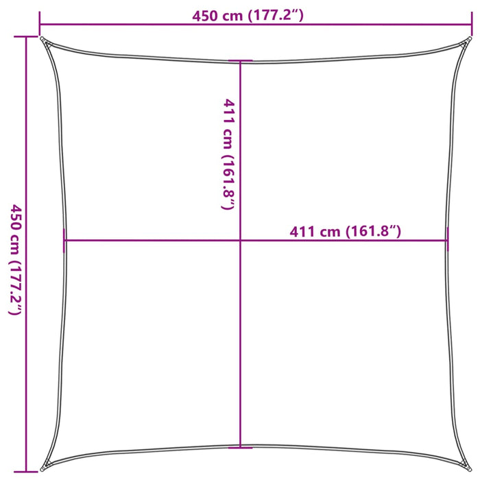 Parasolar, nisipiu, 4,5x4,5 m, 100% poliester Oxford - WALTI WALTI