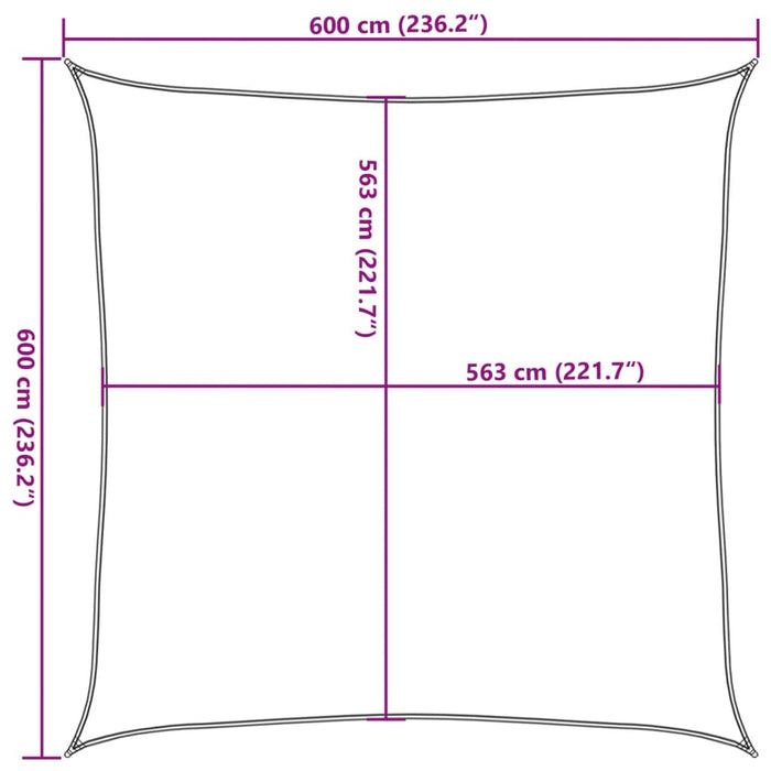 Parasolar, nisipiu, 6x6 m, 100% poliester Oxford - WALTI WALTI