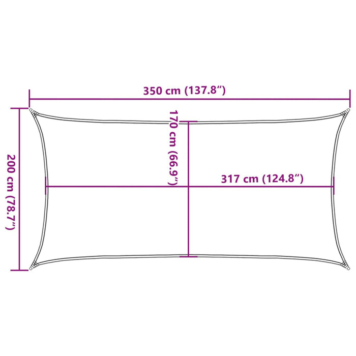 Parasolar, gri deschis, 3,5x2 m, 100% poliester Oxford - WALTI WALTI