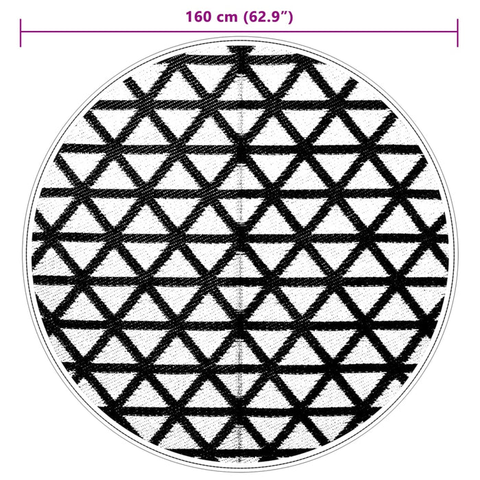 Covor de exterior, ARAKIL negru, Ø160 cm, PP - WALTI WALTI