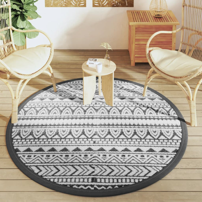 Covor de exterior, ARAKIL negru, Ø160 cm, PP - WALTI WALTI