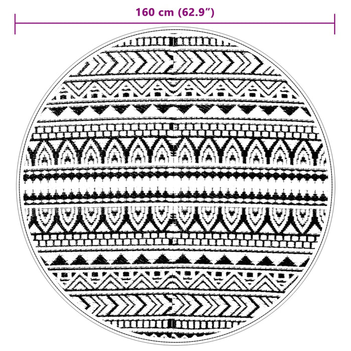Covor de exterior, ARAKIL negru, Ø160 cm, PP - WALTI WALTI