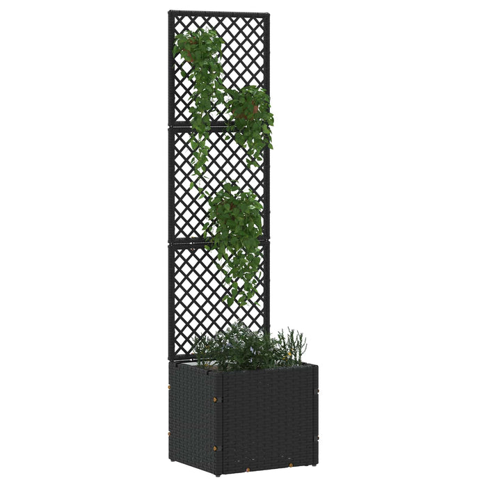 Suport pentru plante cu gard Negru 35 x 30 x 135 cm Metal WALTI