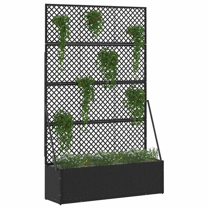 Suport pentru plante cu gard Negru 105 x 30 x 170 cm Metal WALTI
