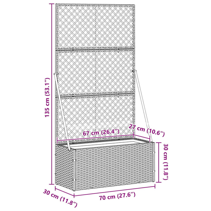 Suport pentru plante cu gard Maro 105 x 30 x 170 cm Metal WALTI