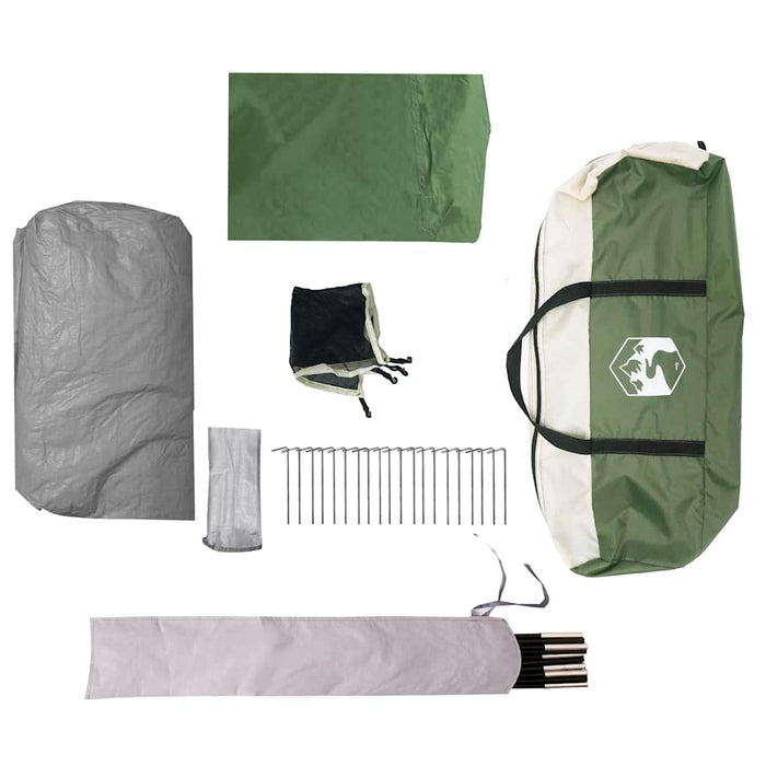 Cort de camping cu verandă 4 persoane, verde, impermeabil - WALTI WALTI