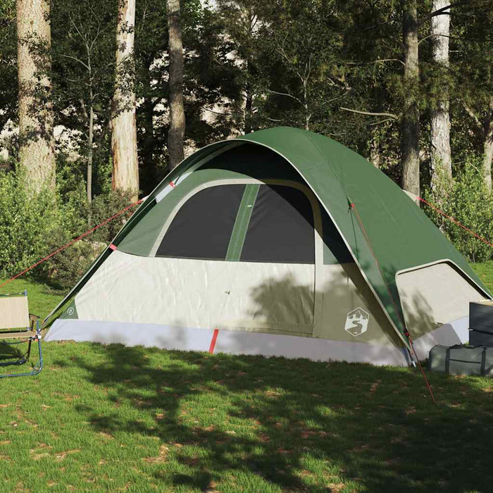 Cort de camping cupolă pentru 6 persoane, verde, impermeabil - WALTI WALTI