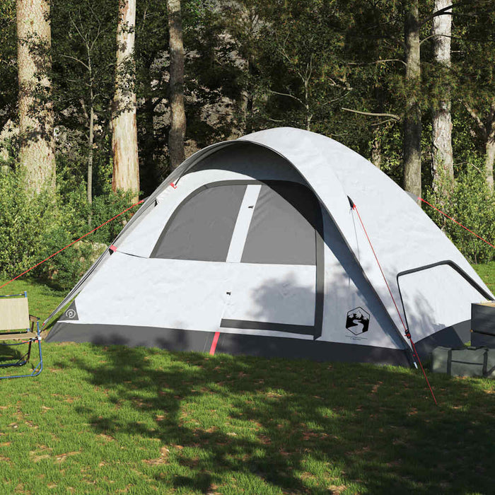 Cort de familie cupolă 6 persoane, alb opac textil impermeabil - WALTI WALTI