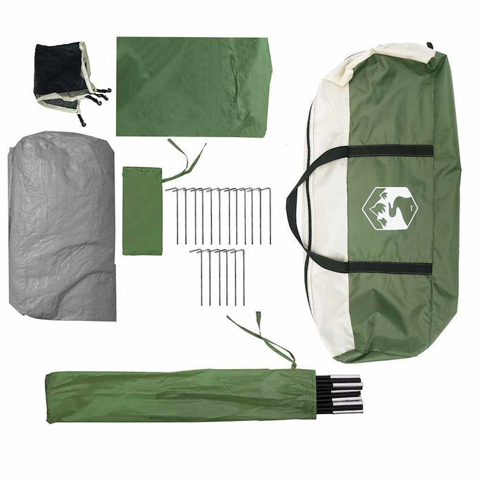 Cort de camping cupolă pentru 9 persoane, verde, impermeabil - WALTI WALTI