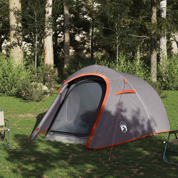Cort de camping tunel 3 persoane, gri/portocaliu, impermeabil - WALTI WALTI