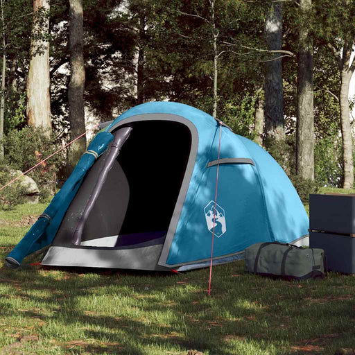Cort de camping tunel pentru 2 persoane, albastru, impermeabil - WALTI WALTI