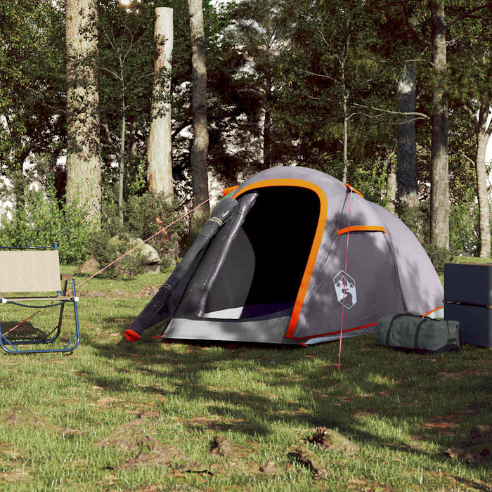 Cort de camping tunel 2 persoane, gri/portocaliu, impermeabil - WALTI WALTI