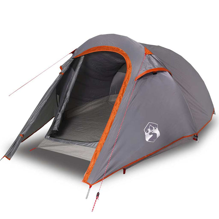 Cort de camping tunel 2 persoane, gri/portocaliu, impermeabil - WALTI WALTI