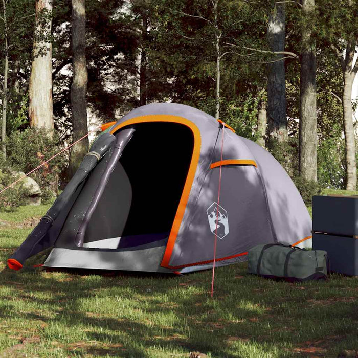 Cort de camping tunel 2 persoane, gri/portocaliu, impermeabil - WALTI WALTI