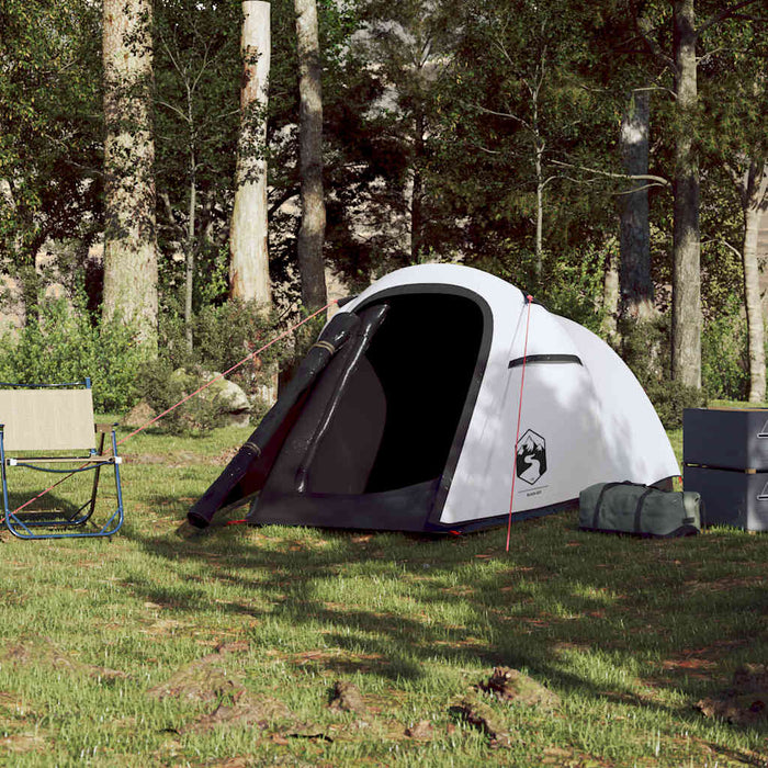 Cort camping tunel 2 persoane, alb, țesătură opacă, impermeabil WALTI